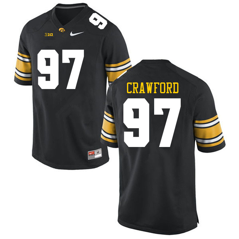 Men #97 Caden Crawford Iowa Hawkeyes College Football Jerseys Sale-Black